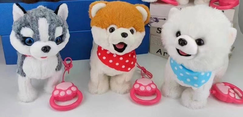 Perrito de Peluche Interactivo que Camina y Ladra con Correa
